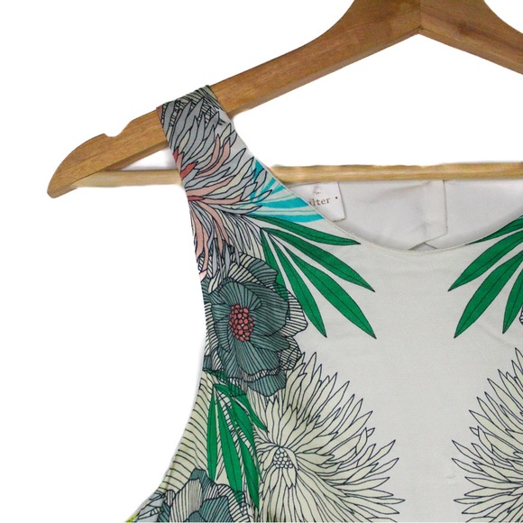 Corey Lynn Calter Anthropology White and Green Tropical Jumpsuit - Picture 5 of 10